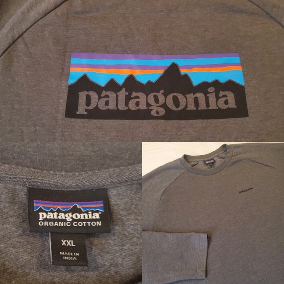 Patagonia Other - Patagonia P-6 Logo Lightweight Crew Sweatshirt Men's XXL Gray Organic Cotton